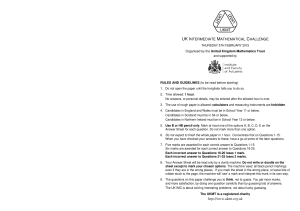UK Intermediate Math Challenge 2015 Exam Paper