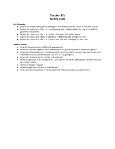 Chapter 33b Reading Guide: Reagan, Cold War, and the 1980s