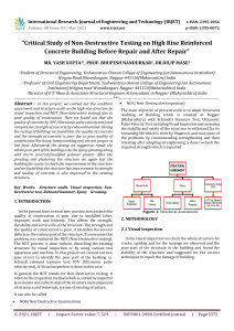 NDT of Concrete Buildings: A Critical Study