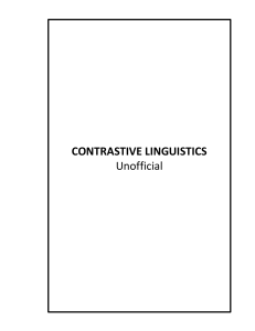 Contrastive Linguistics: Vietnamese-English Course Book