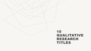 10 Qualitative Research Titles in Education
