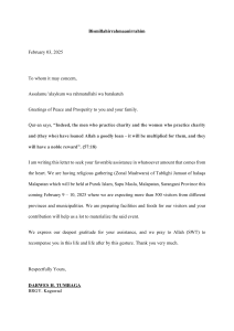 Donation Request Letter for Religious Gathering