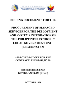eLGU System Deployment Bidding Documents - DICT