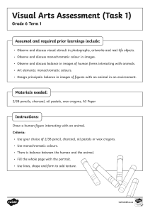 Grade 6 Visual Arts Assessment: Human & Animal Drawing