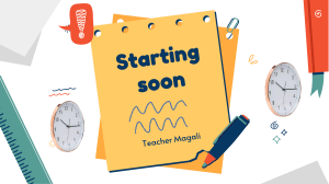 PPP/PDP Review: Warm-up, Objectives, and SMART Goals