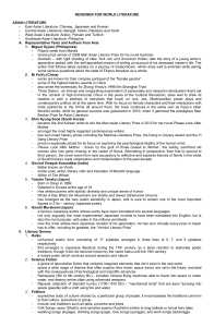 Asian Literature Reviewer: Authors, Texts, and Genres
