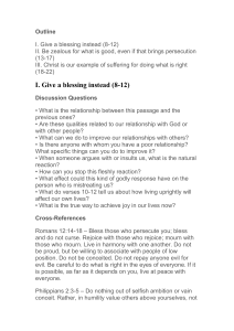 Christian Living: Blessing, Persecution, & Christ's Example