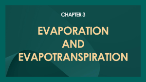 Evaporation and Evapotranspiration: Hydrology Presentation