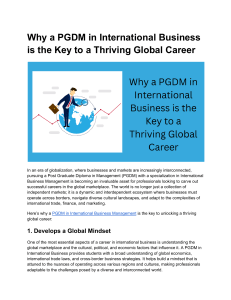 PGDM in International Business: Key to a Global Career