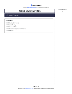 States of Matter: IGCSE Chemistry Revision Notes