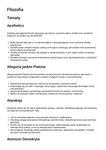 Tematy Filozoficzne: Estetyka, Platon, Atomizm, Bioetyka