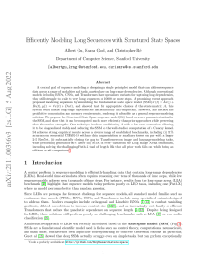 Efficient Sequence Modeling with Structured State Spaces (S4)