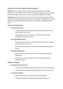 Climate Change & Global Ecosystems: Impacts & Mitigation
