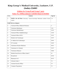 KGMU Syllabus: Group B & C Posts - Exam Details