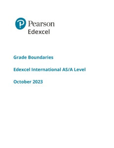 Edexcel Int'l AS/A Level Grade Boundaries - October 2023