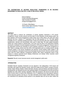 HR Records Management in Public Sector: A Case Study