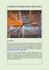 Tally Prime Benefits for Microfinance Institutions