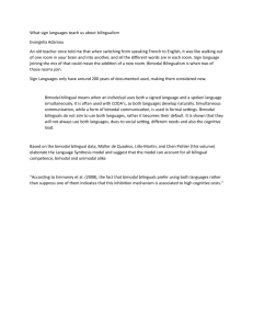 Sign Languages & Bilingualism: Bimodal Competence
