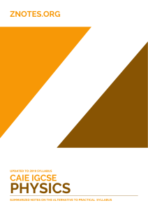 IGCSE Physics: Alternative to Practical Notes