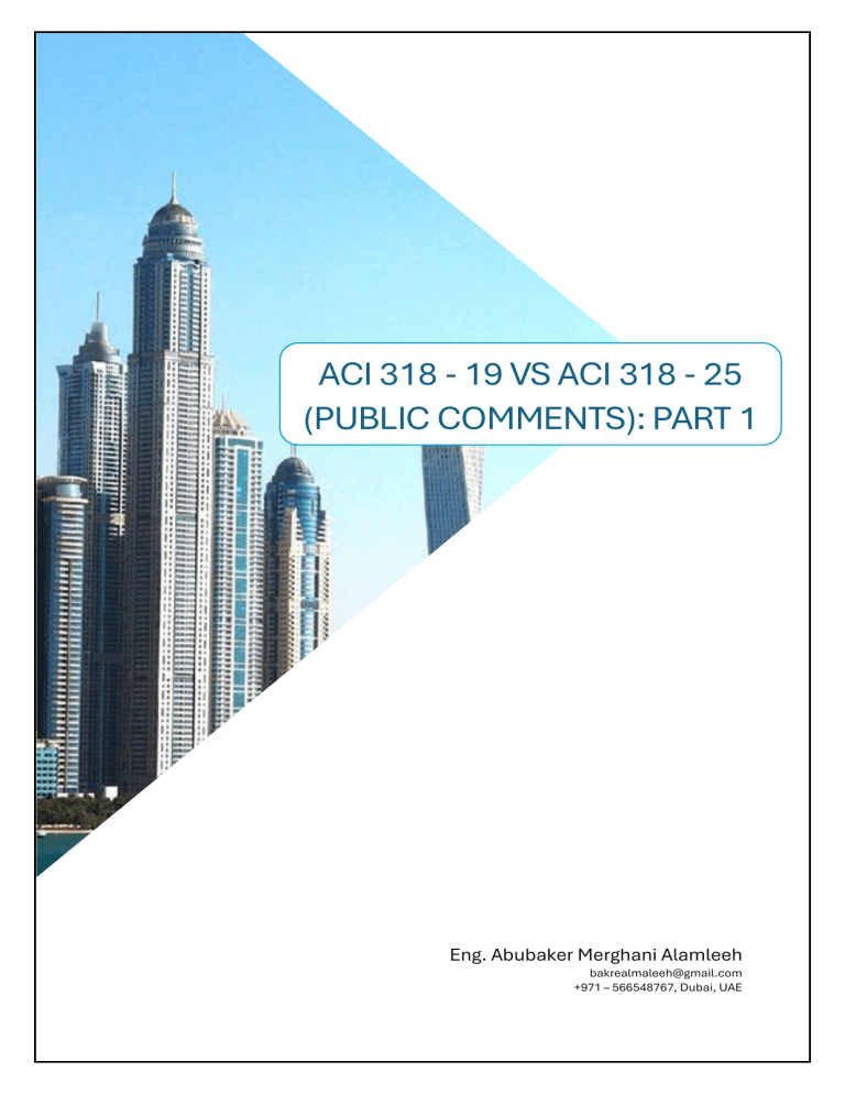 ACI 318-19 vs ACI 318-25: Public Comments Analysis