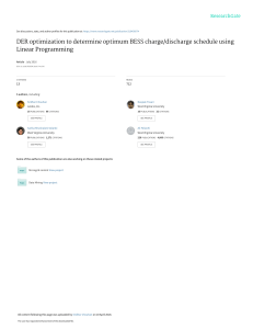 DER Optimization with Linear Programming for BESS Scheduling