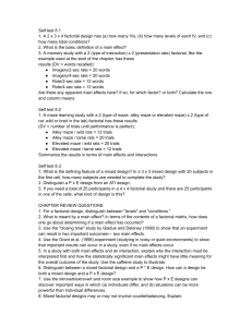 Factorial Designs: Self-Test & Review Questions