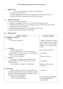 Water Forms Lesson Plan for Kindergarten