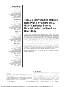 Nitrile Rubber Tribology: Nano-MoS2 Bearing Performance