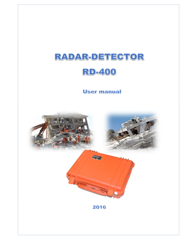 RD-400 Radar Detector User Manual | Survivor Location