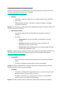 Qualitative Characteristics of Financial Information