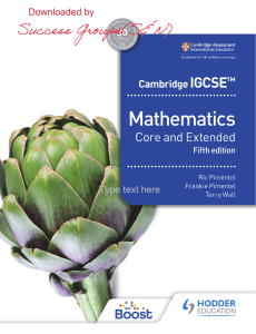 Cambridge IGCSE Mathematics: Core and Extended, Fifth Edition