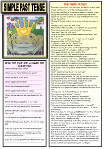The Frog Prince: Reading Comprehension Worksheet