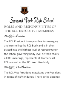RCL Executive Roles & Responsibilities | High School