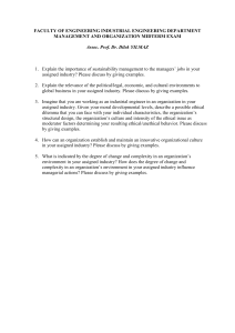 Management & Organization Midterm Exam - Industrial Engineering