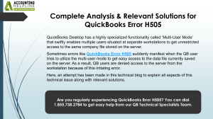 QuickBooks Error H505: Troubleshooting & Solutions
