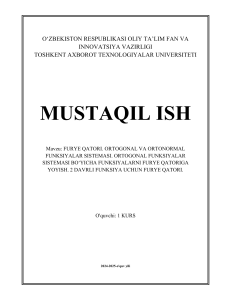 Furye Qatorlari va Ortogonal Funksiyalar: Mustaqil Ish