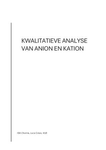 Kwalitatieve Analyse van Anionen en Kationen Labverslag