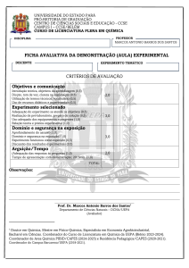 Ficha de Avaliação de Demonstração de Experimento de Química