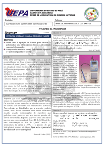 Eletroquímica: Potencial de Célula e Problemas da Equação de Nernst