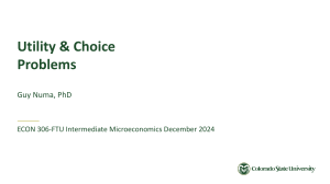 Utility & Choice Problems: Microeconomics Problem Set