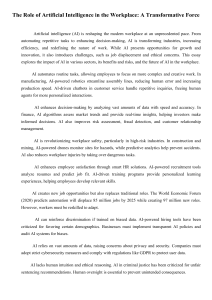 AI in the Workplace: Transformation, Benefits & Challenges