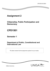 Citizenship, Public Participation & Democracy Assignment
