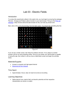 Electric Fields Lab: Phet Simulation & Experiments