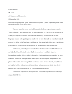 Overcoming Fear: A Personal Growth Essay