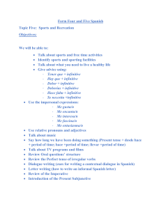 Spanish Sports & Recreation: Form Four & Five Syllabus