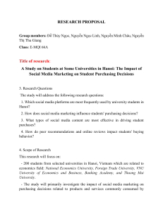 Social Media Marketing & Student Purchasing Decisions in Hanoi