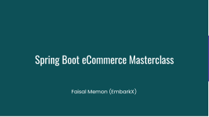 Web Development & APIs: Spring Boot eCommerce Masterclass
