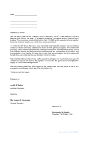 TNHS Batch 1994 Reunion Donation Request