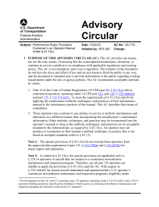 FAA Advisory Circular 120-77A: Performance Rules & Operator Manuals