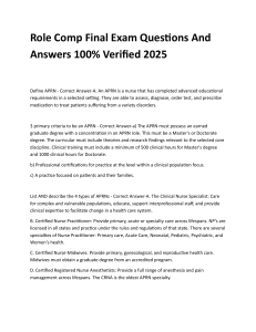 APRN Exam Questions & Answers: Role Comp, 100% Verified 2025